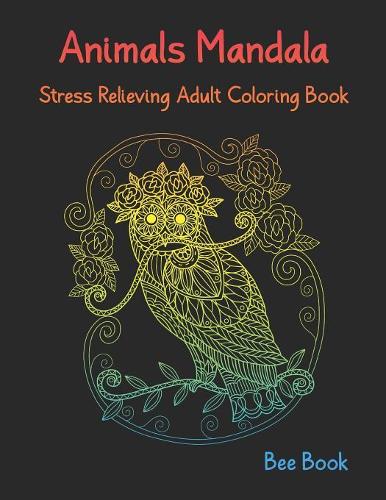 Animals Mandala Stress Relieving Adult Coloring Book