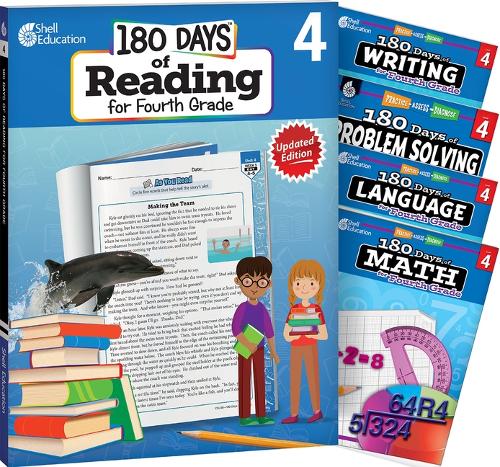 180 Days™: Reading, Math, Problem Solving, Writing, & Language Grade 4: 5-Book Set