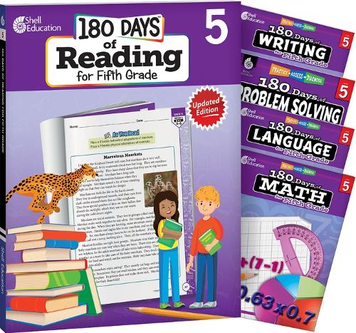 180 Days™: Reading, Math, Problem Solving, Writing, & Language for Grade 5: 5-Book Set