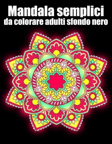 Mandala semplici da colorare adulti sfondo nero