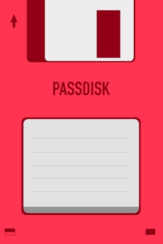 Red Passdisk Floppy Disk 3.5 Diskette Retro Password log [110pages][6x9]
