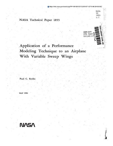 Application of a Performance Modeling Technique to an Airplane with Variable Sweep Wings