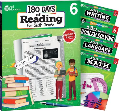 180 Days™: Reading, Math, Problem Solving, Writing, & Language for Grade 6: 5-Book Set