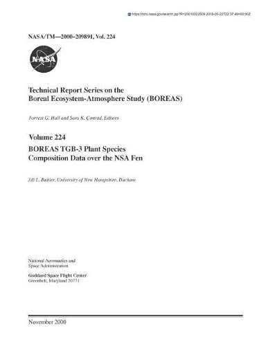 Boreas Tgb-3 Plant Species Composition Data Over the Nsa Fen