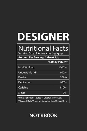 Nutritional Facts Designer Awesome Notebook