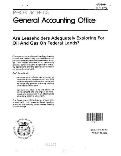 Are Leaseholders Adequately Exploring for Oil and Gas on Federal Lands