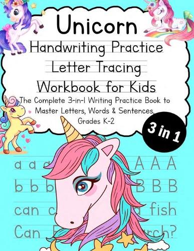 Unicorn Handwriting Practice Letter Tracing Workbook for Kids