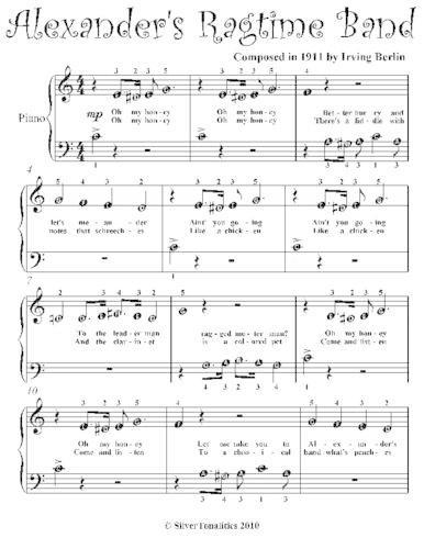 Alexander's Ragtime Band Beginner Piano Sheet Music