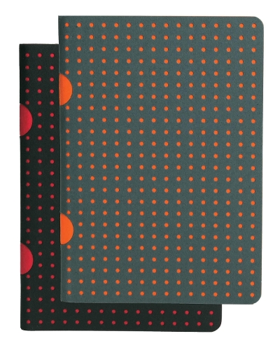 Black on Red / Black on Red (set of two) B7 Lined Notebooks