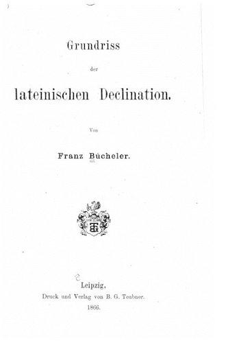 Grundriss der lateinischen Declination