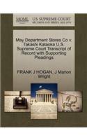 May Department Stores Co V. Takashi Kataoka U.S. Supreme Court Transcript of Record with Supporting Pleadings