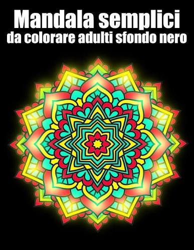 Mandala semplici da colorare adulti sfondo nero