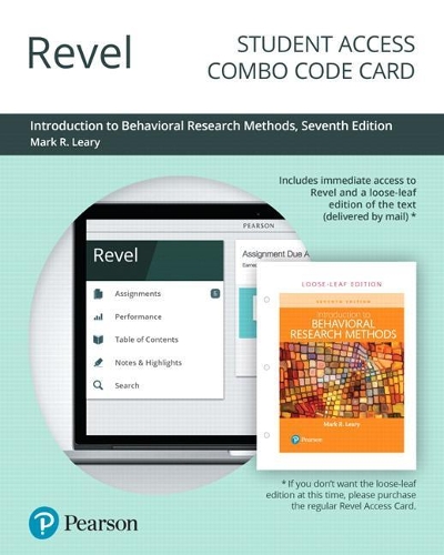 Revel for Introduction to Behavioral Research Methods -- Combo Access Card