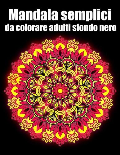 Mandala semplici da colorare adulti sfondo nero