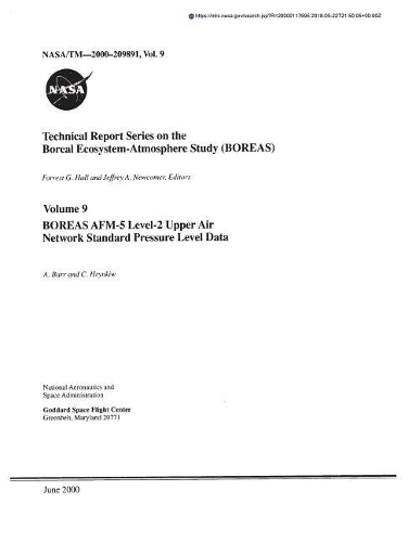 Boreas Afm-5 Level-2 Upper Air Network Standard Pressure Level Data