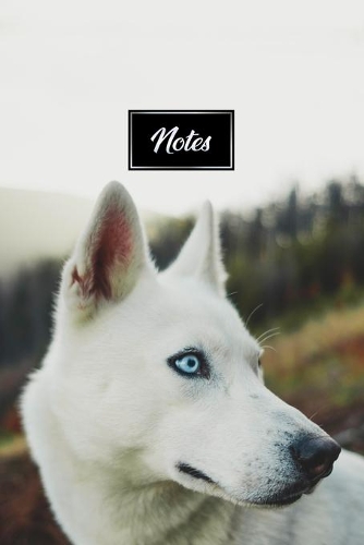 Siberian Husky Huskies Dog Pup Puppy Doggie Notebook Bullet Journal Diary Composition Book Notepad - On a Hillside