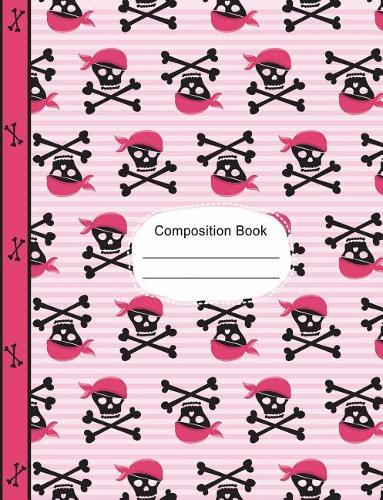 Pirate Girl Skulls and Bones Composition Notebook 4x4 Quad Ruled Paper
