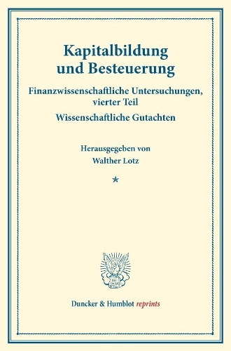 Kapitalbildung Und Besteuerung