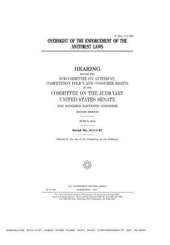 Oversight of the Enforcement of the Antitrust Laws