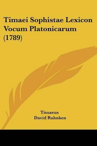 Timaei Sophistae Lexicon Vocum Platonicarum (1789)