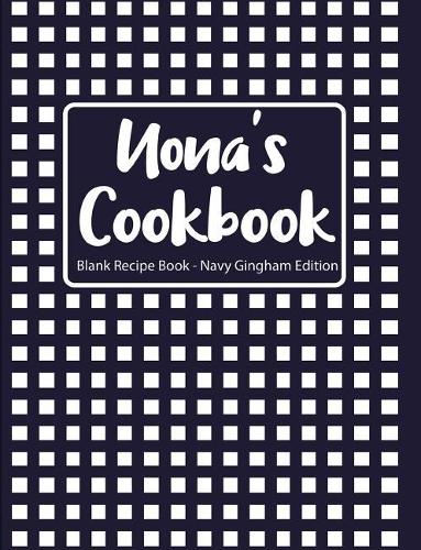 Nona's Cookbook Blank Recipe Book Navy Gingham Edition