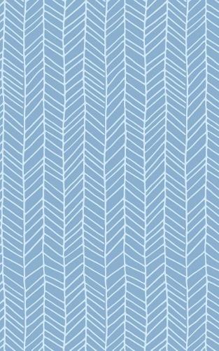Cornflower Blue Chevrons - Lined Notebook with Margins - 5x8