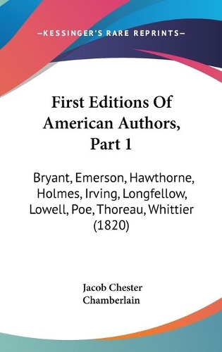 First Editions Of American Authors, Part 1