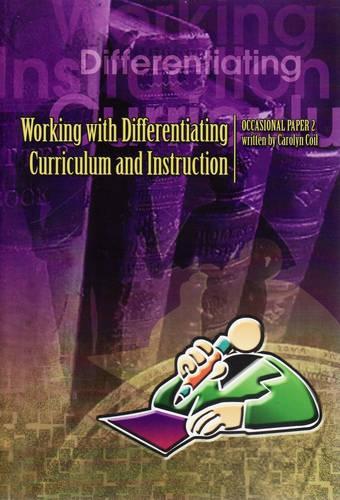 Working with Differentiating Curriculum and Instruction