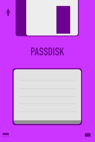 Purple Passdisk Floppy Disk 3.5 Diskette Retro Password log [110pages][6x9]