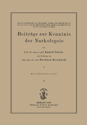 Beiträge zur Kenntnis der Narkolepsie