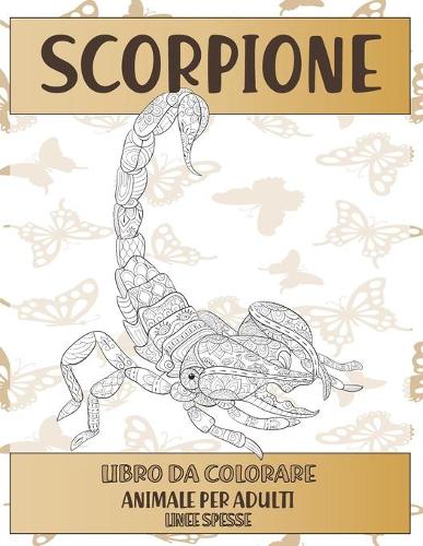 Libro da colorare - Linee spesse - Animale per adulti - Scorpione