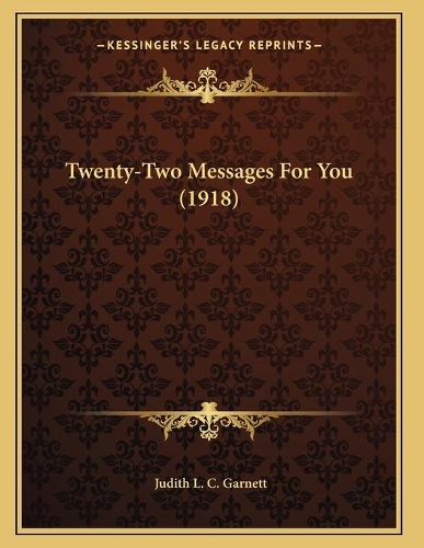 Twenty-Two Messages For You (1918)