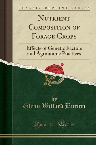 Nutrient Composition of Forage Crops