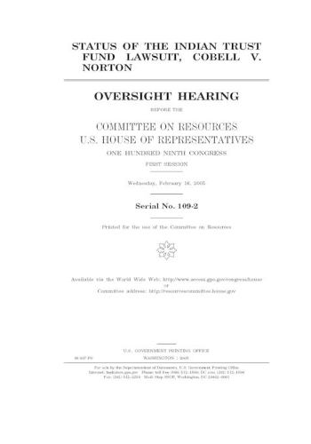 Status of the Indian Trust Fund Lawsuit, Cobell v. Norton