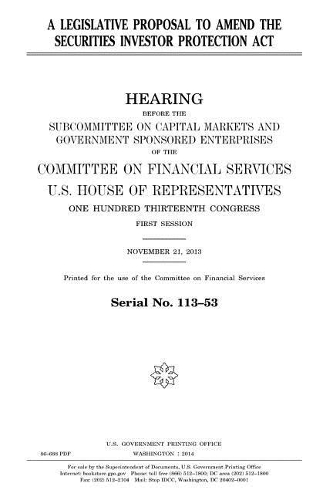 A legislative proposal to amend the Securities Investor Protection Act