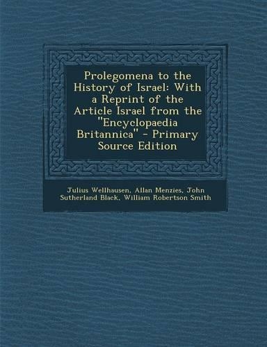 Prolegomena to the History of Israel