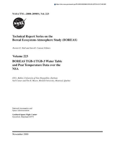 Boreas Tgb-1/Tgb-3 Water Table and Peat Temperature Data Over the Nsa