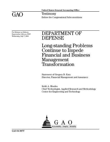 Gao-04-907t Department of Defense
