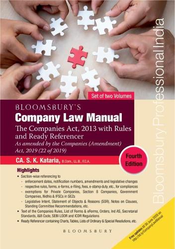 Bloomsbury’s Company Law Manual - The Companies Act, 2013 with Rules and Ready Referencer