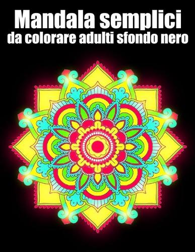 Mandala semplici da colorare adulti sfondo nero