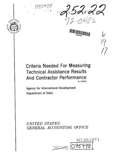 Criteria Needed for Measuring Technical Assistance Results and Contractor Performance