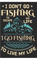I don't go fishing to escape my life i go fishing to live my life