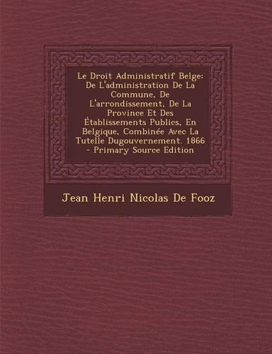Le Droit Administratif Belge