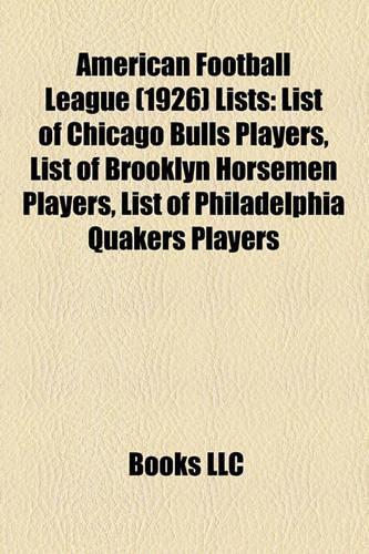 American Football League (1926) Lists
