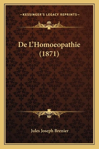 De L'Homoeopathie (1871)