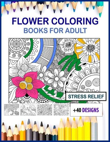flower coloring books for adults large print