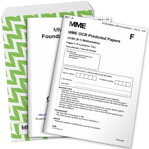 GCSE Maths Predicted Papers 2023 - OCR - 1 Pack - Foundation