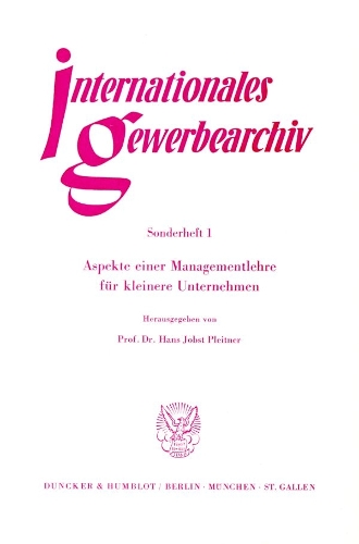 Aspekte Einer Managementlehre Fur Kleinere Unternehmen