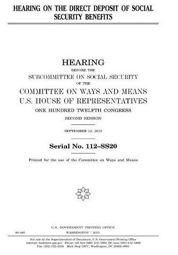 Hearing on the Direct Deposit of Social Security Benefits