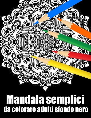 Mandala semplici da colorare adulti sfondo nero